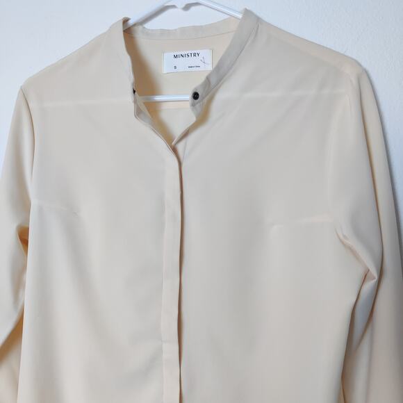 Ministry Easier Than Silk Nehru Travel Tech Top Blush Pink Small Anti Wrinkle - Picture 4 of 13